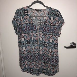 Express paisley print rolled sleeve blouse